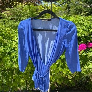 Zara Flowy Blue Blouse